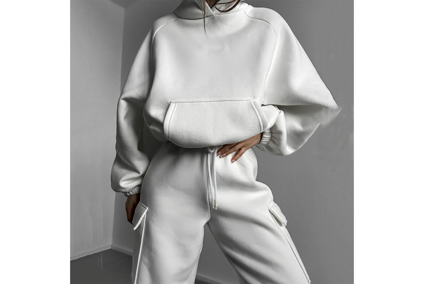 Women's New Fashionable Sporty Casual Hoodie Set