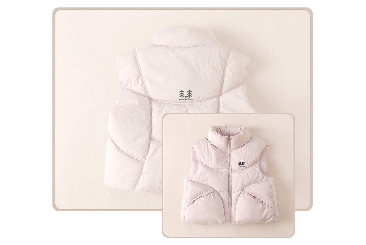 **Children's Thick Down Cotton Vest, Stand Collar, Windproof and Warm**