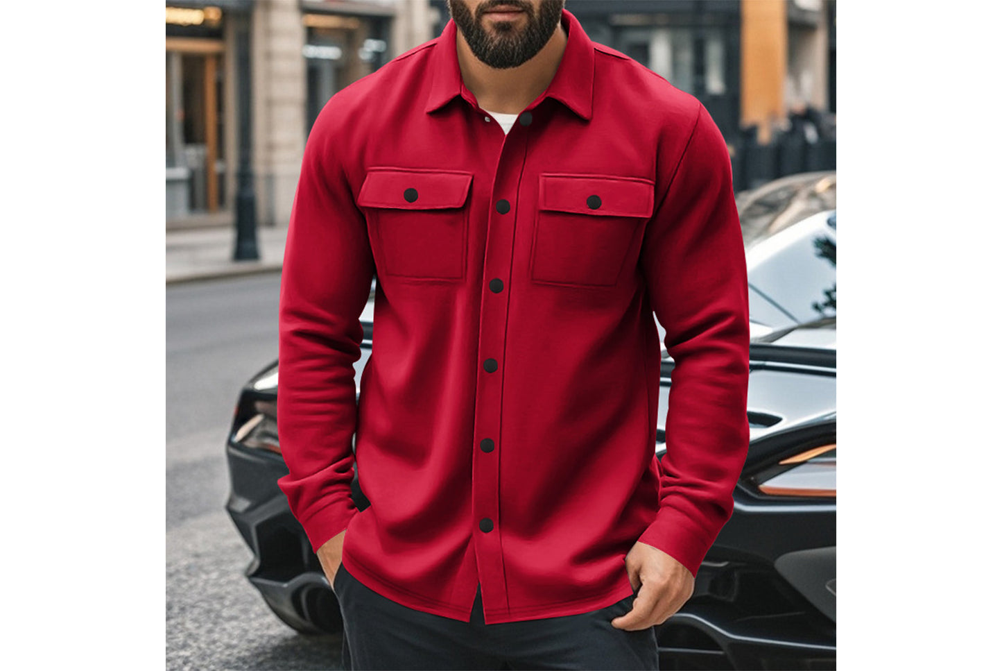 Men's Fleece-Lined Lapel Jacket