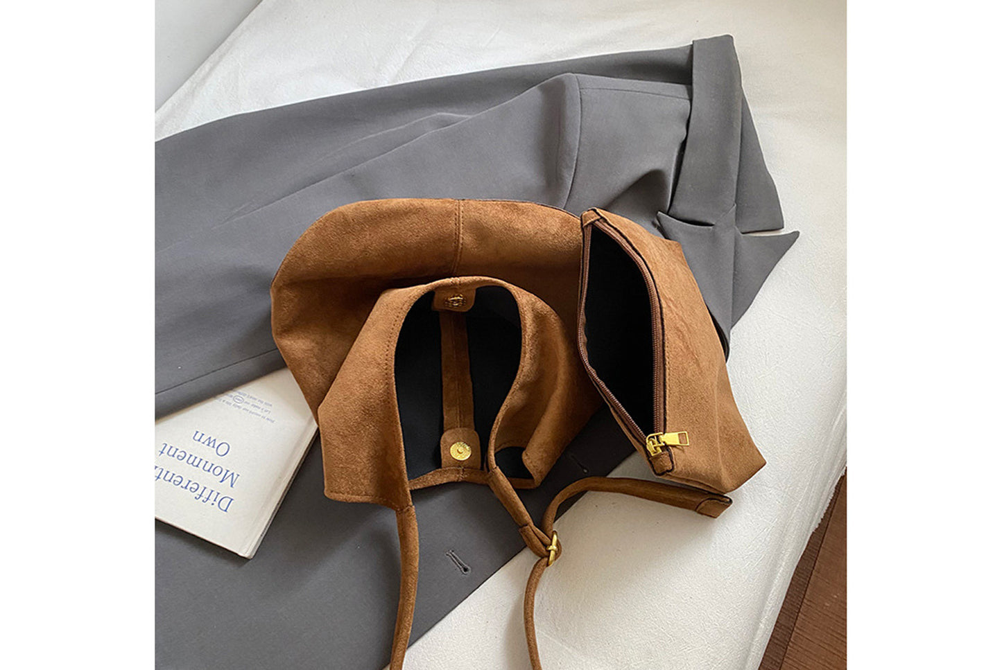 Retro Suede Bucket Bag