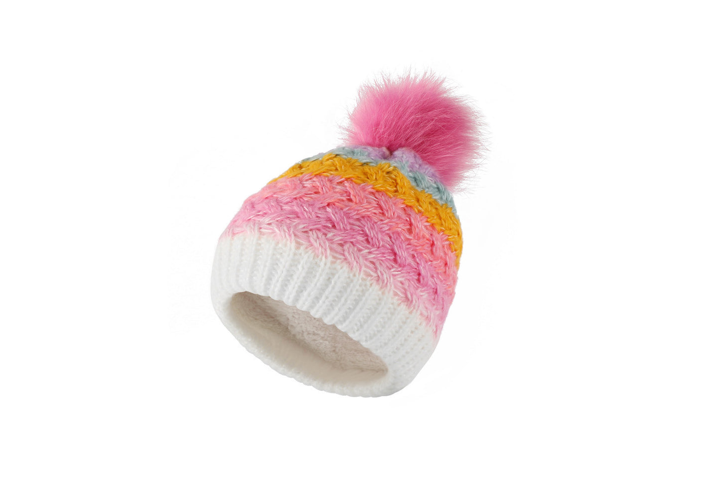 Children's Winter Rainbow Knitted Hat