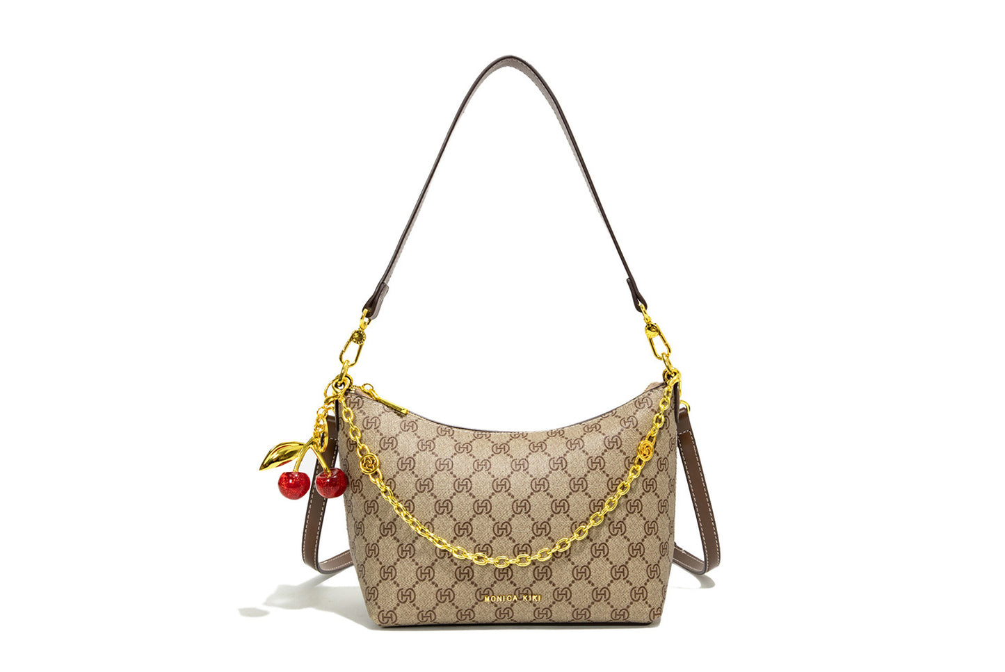 **Chain Monogram Canvas Shoulder/Underarm Tote Bag**