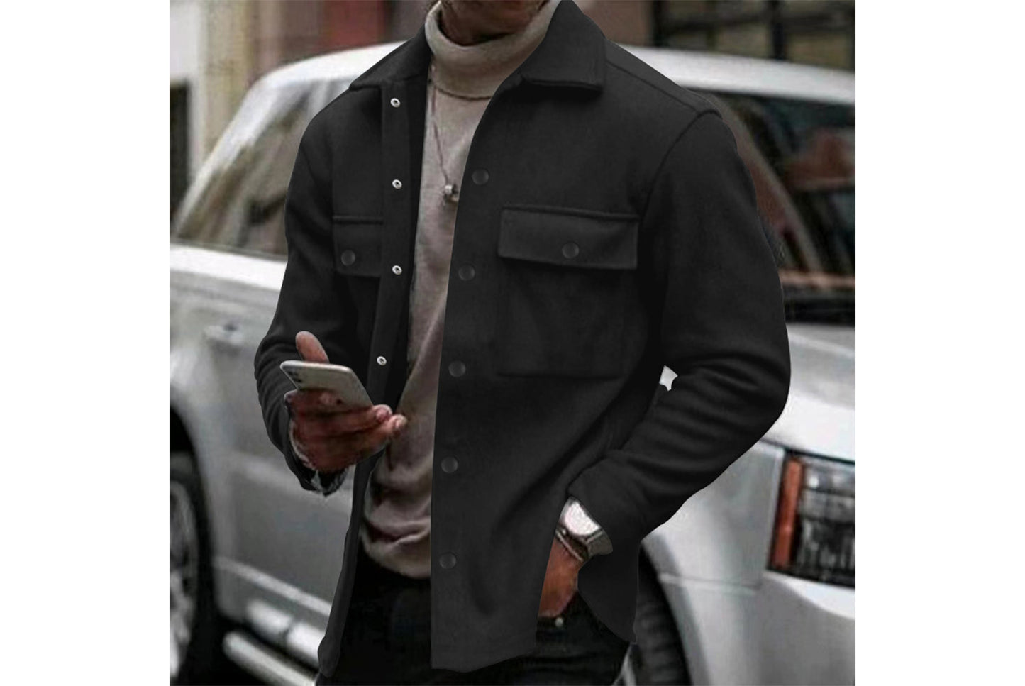 Men's Fleece-Lined Lapel Jacket