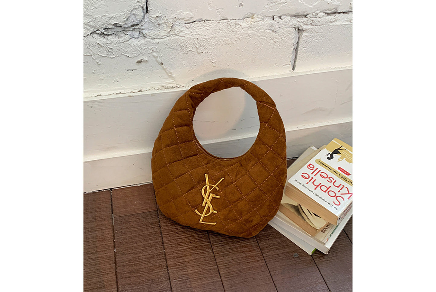 Retro Suede Crescent Bag