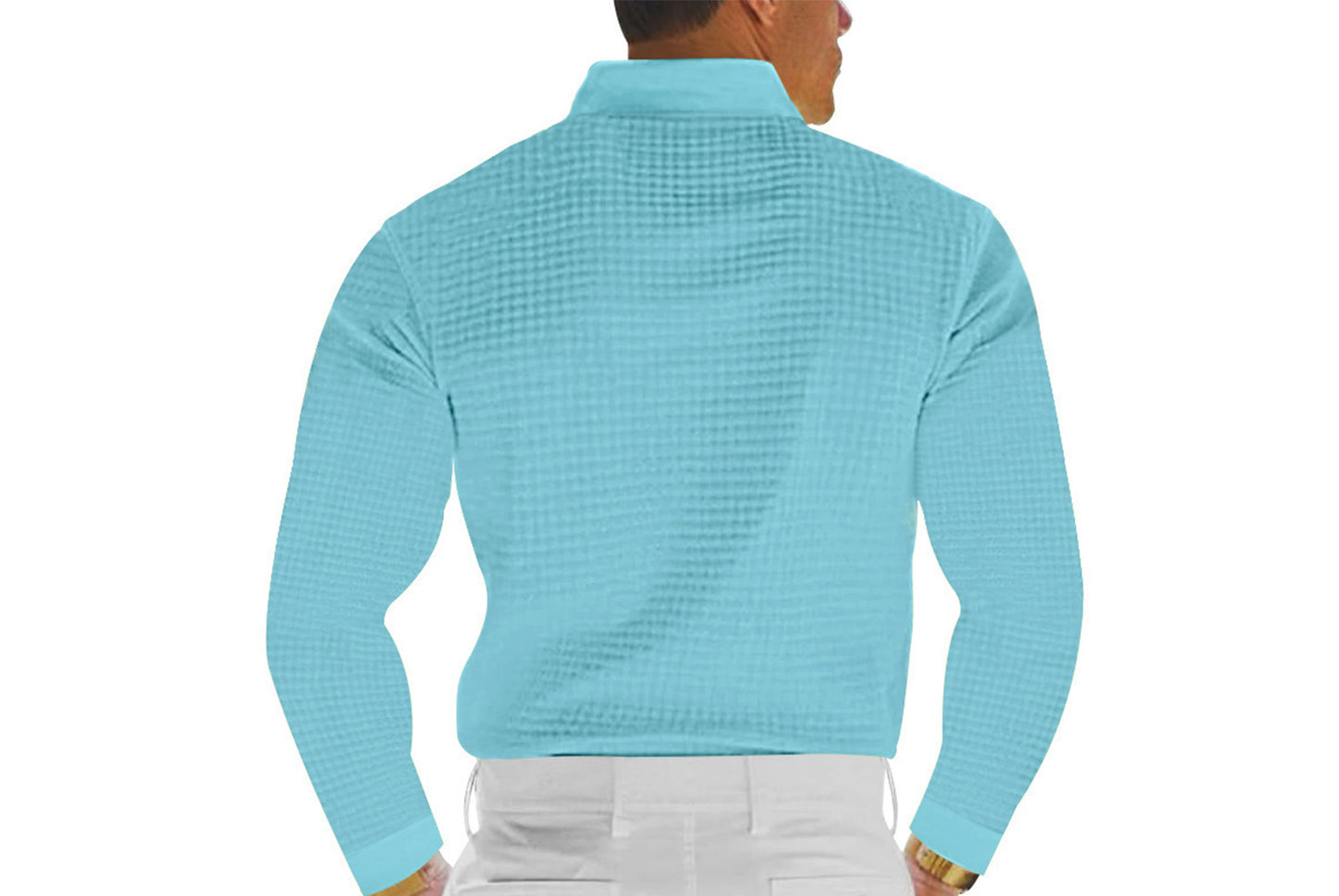 Men's Waffle Knit Polo Shirt