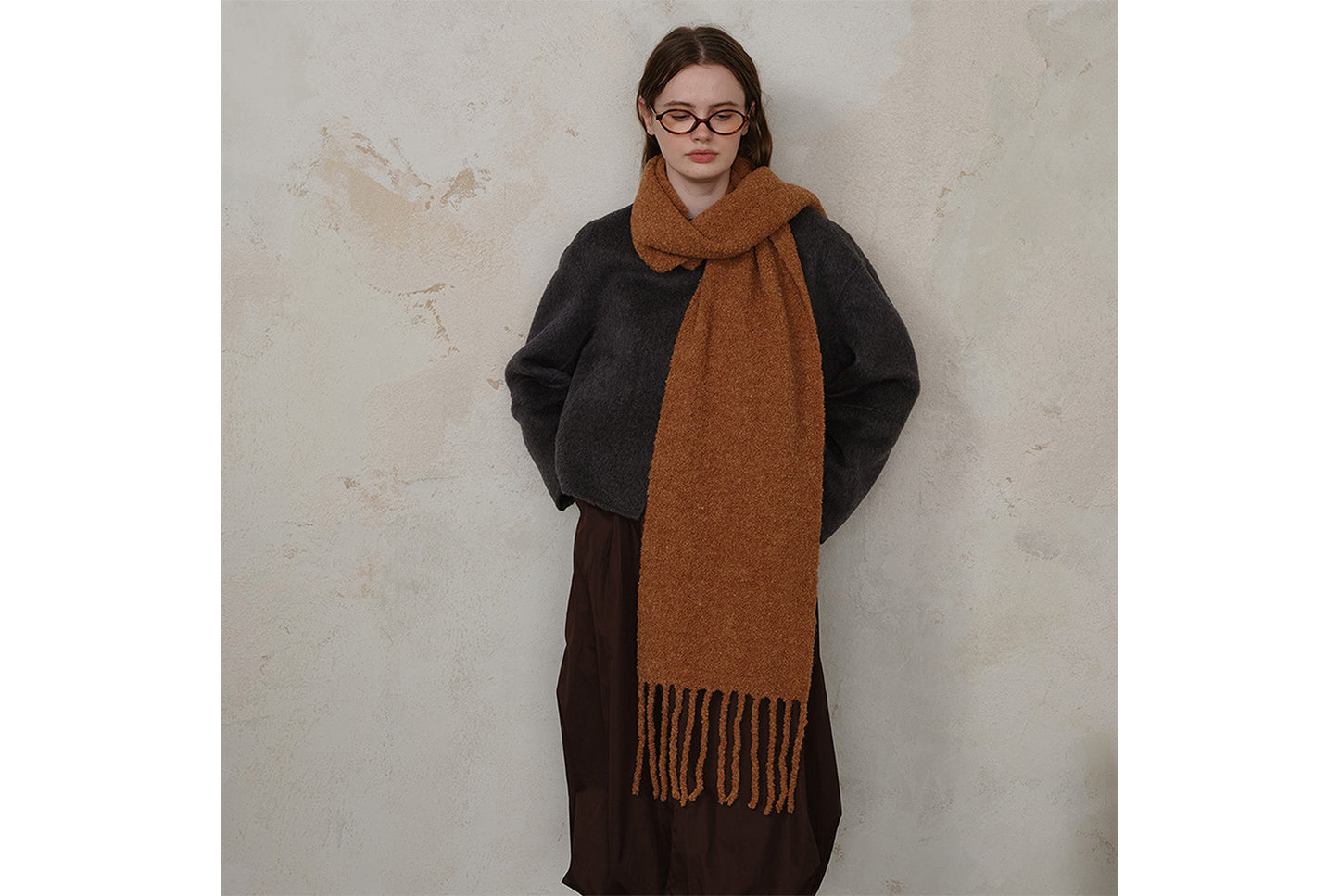 80% Wool Tassel Scarf