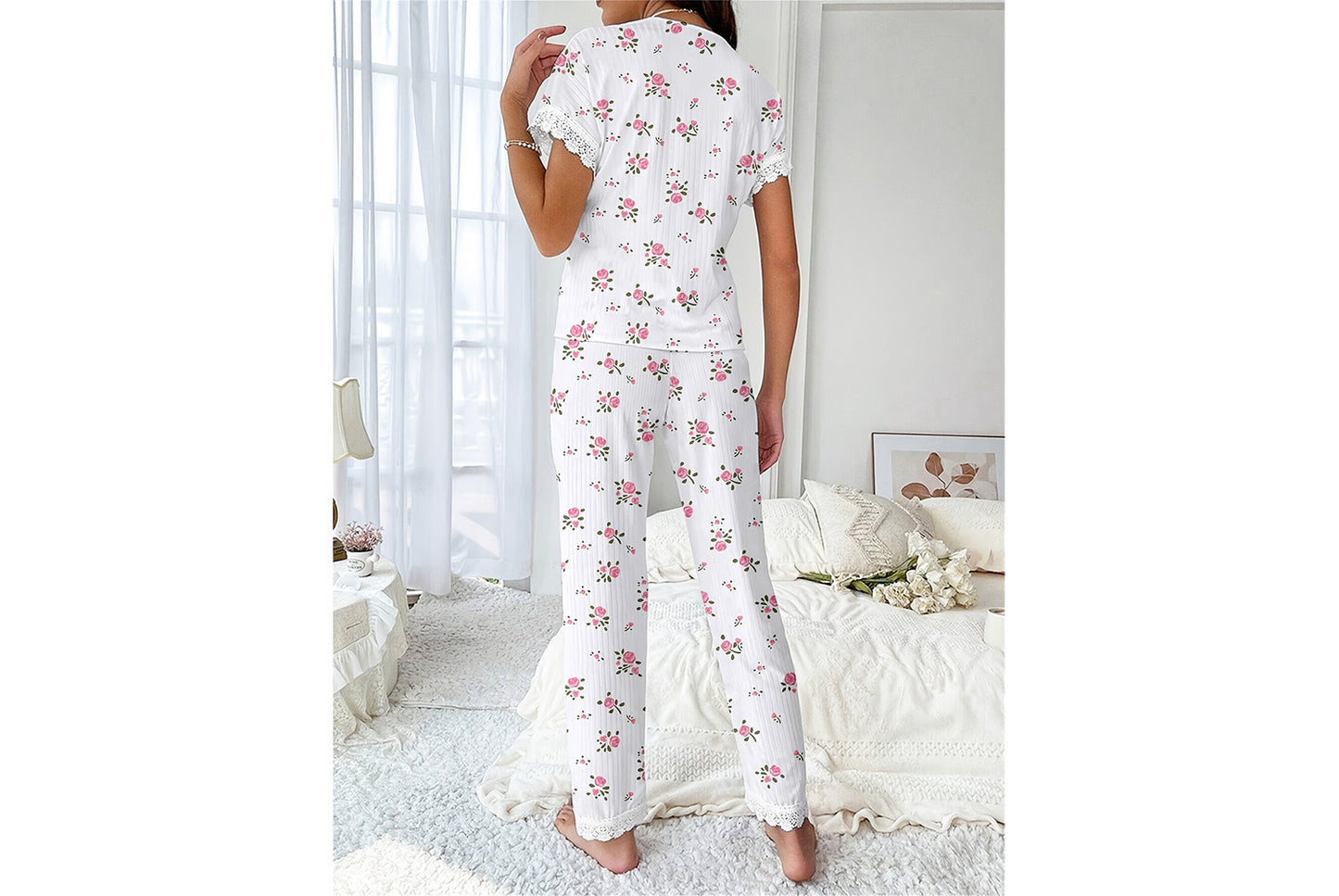 Ladies' Cherry Print Home Wear  Set