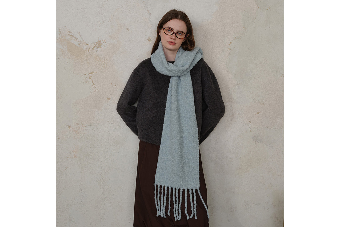 80% Wool Tassel Scarf