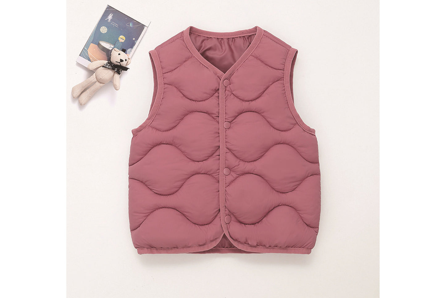 Children's Solid Color Wavy Vest