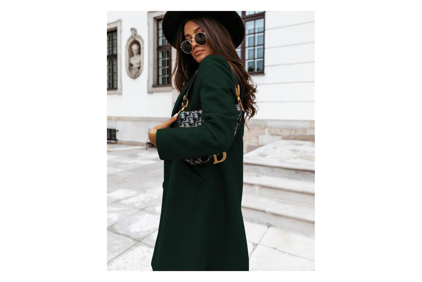 Solid Color Lapel Wool Coat