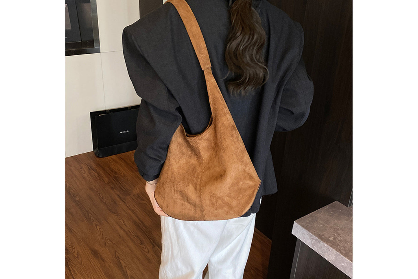 Retro Suede Bucket Bag