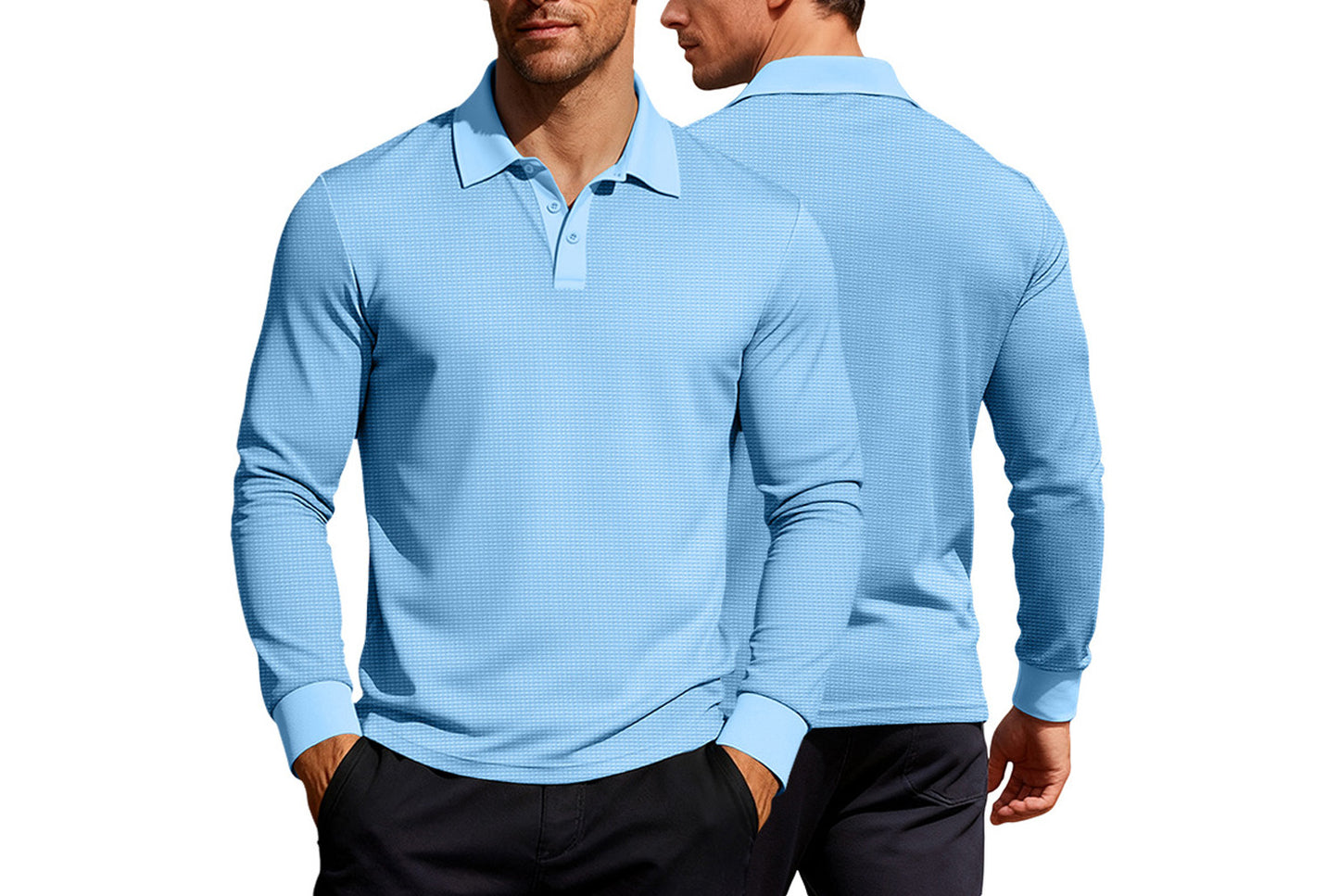 Men's Waffle Knit Polo Shirt