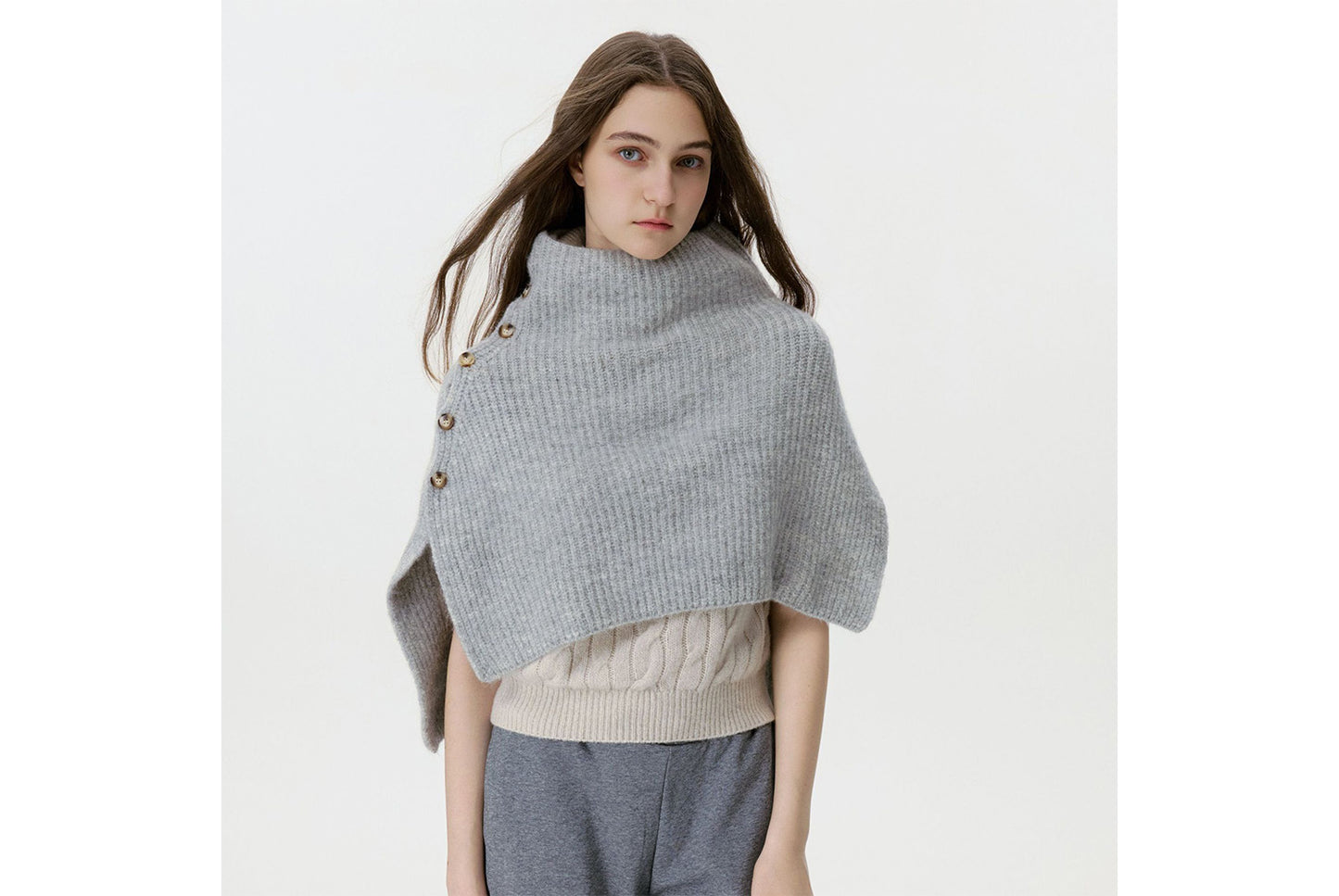 Knitted Button-Down Shawl