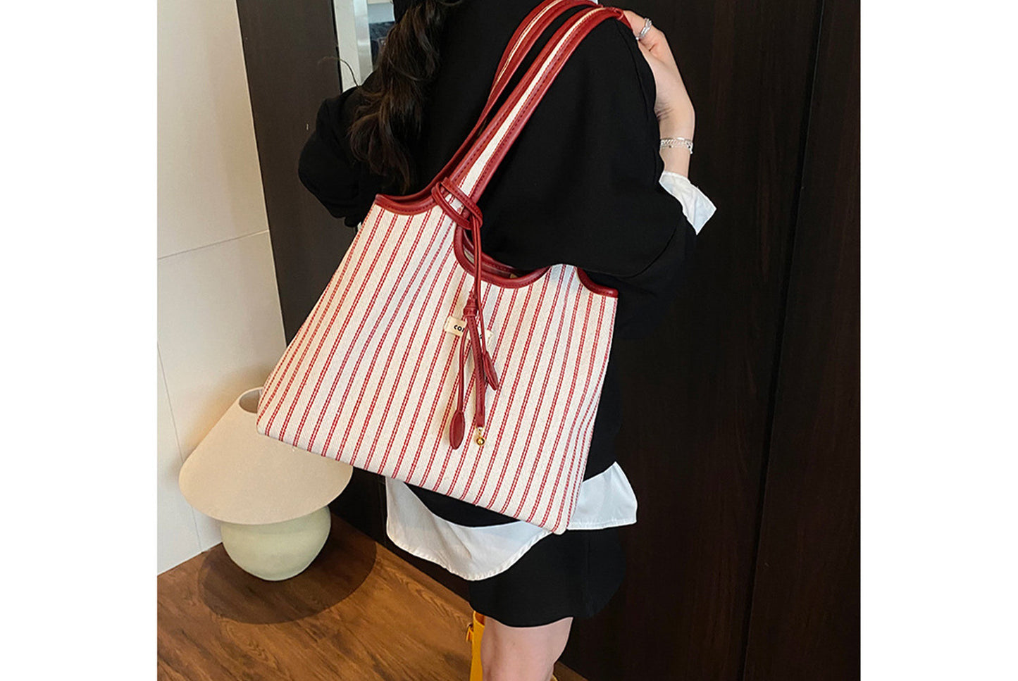 Striped Minimalist Handbag/Shoulder Bag