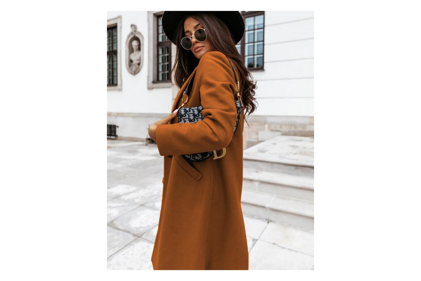 Solid Color Lapel Wool Coat