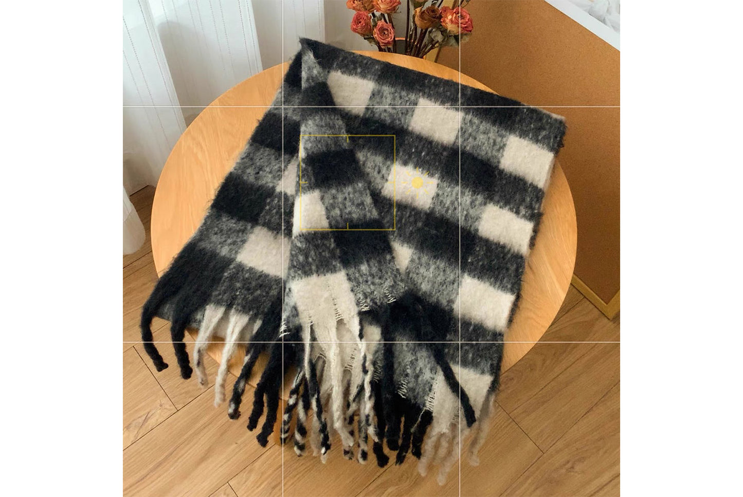 Stylish Color-Blocked Plaid Scarf