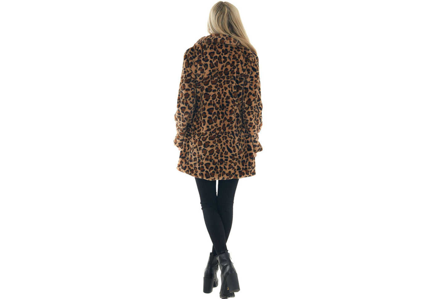 Autumn/Winter Leopard Print Faux Fur Women's Coat