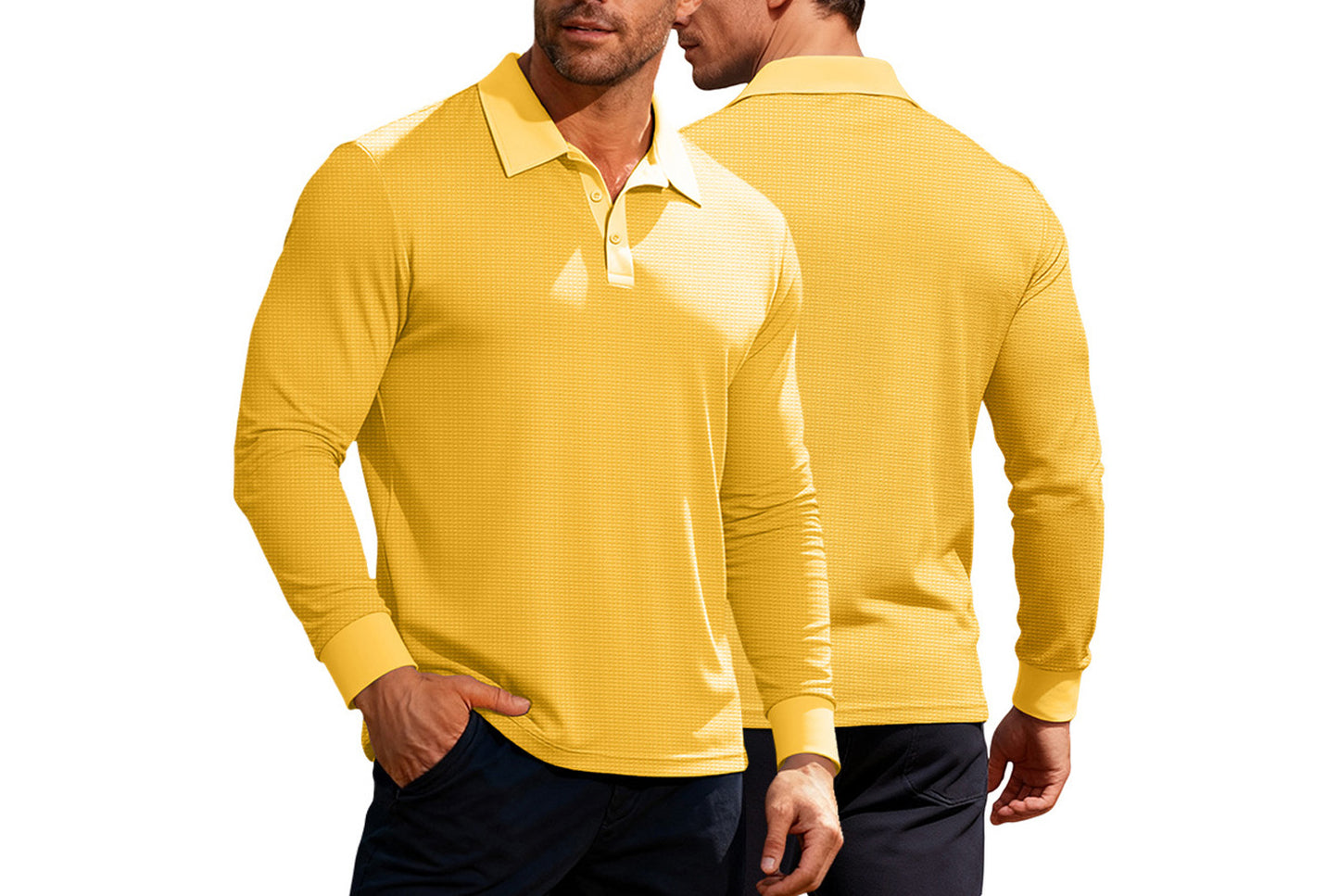Men's Waffle Knit Polo Shirt