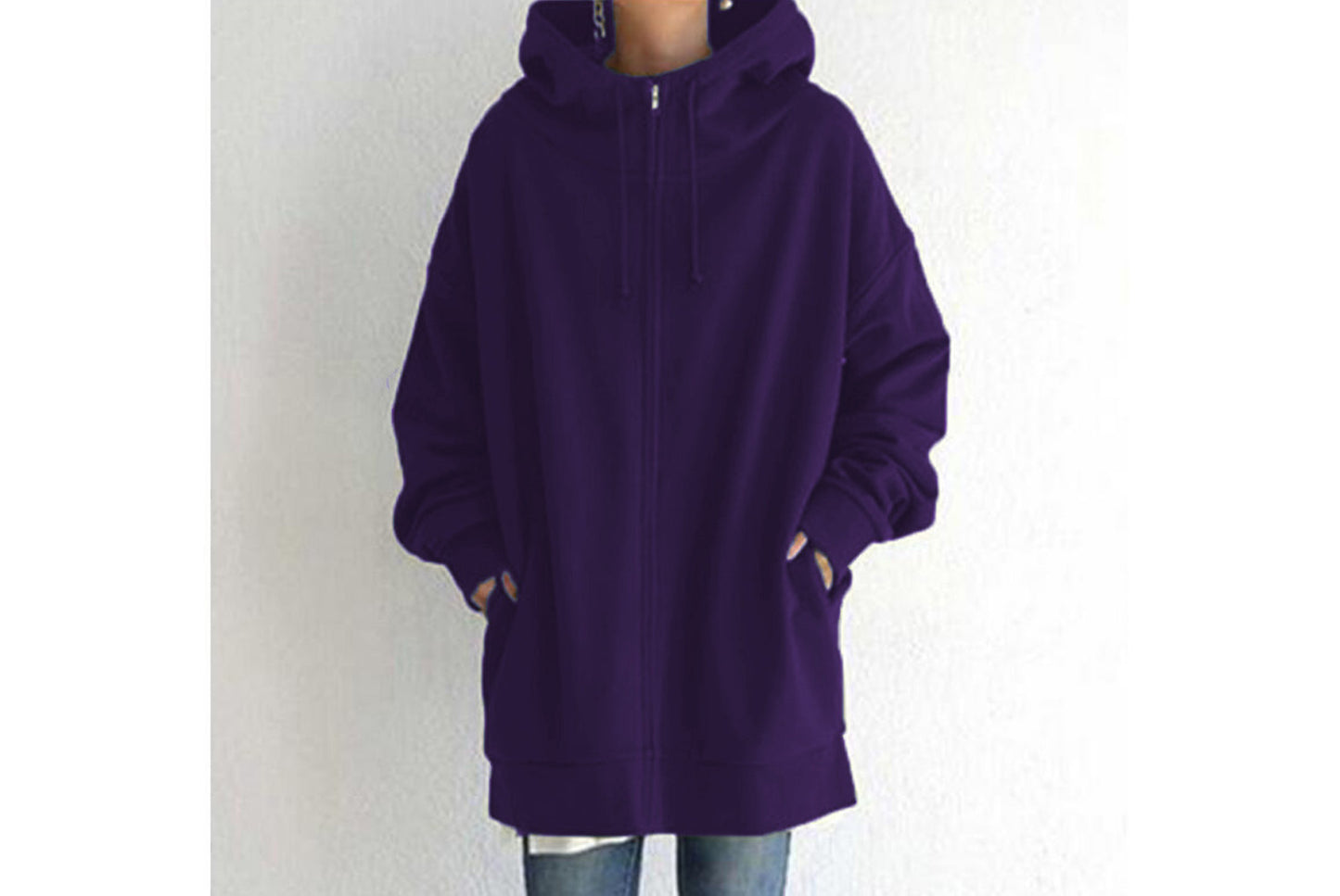 Stylish Streetwear Zippered Hooded Fleece-Lined Sweatshirt