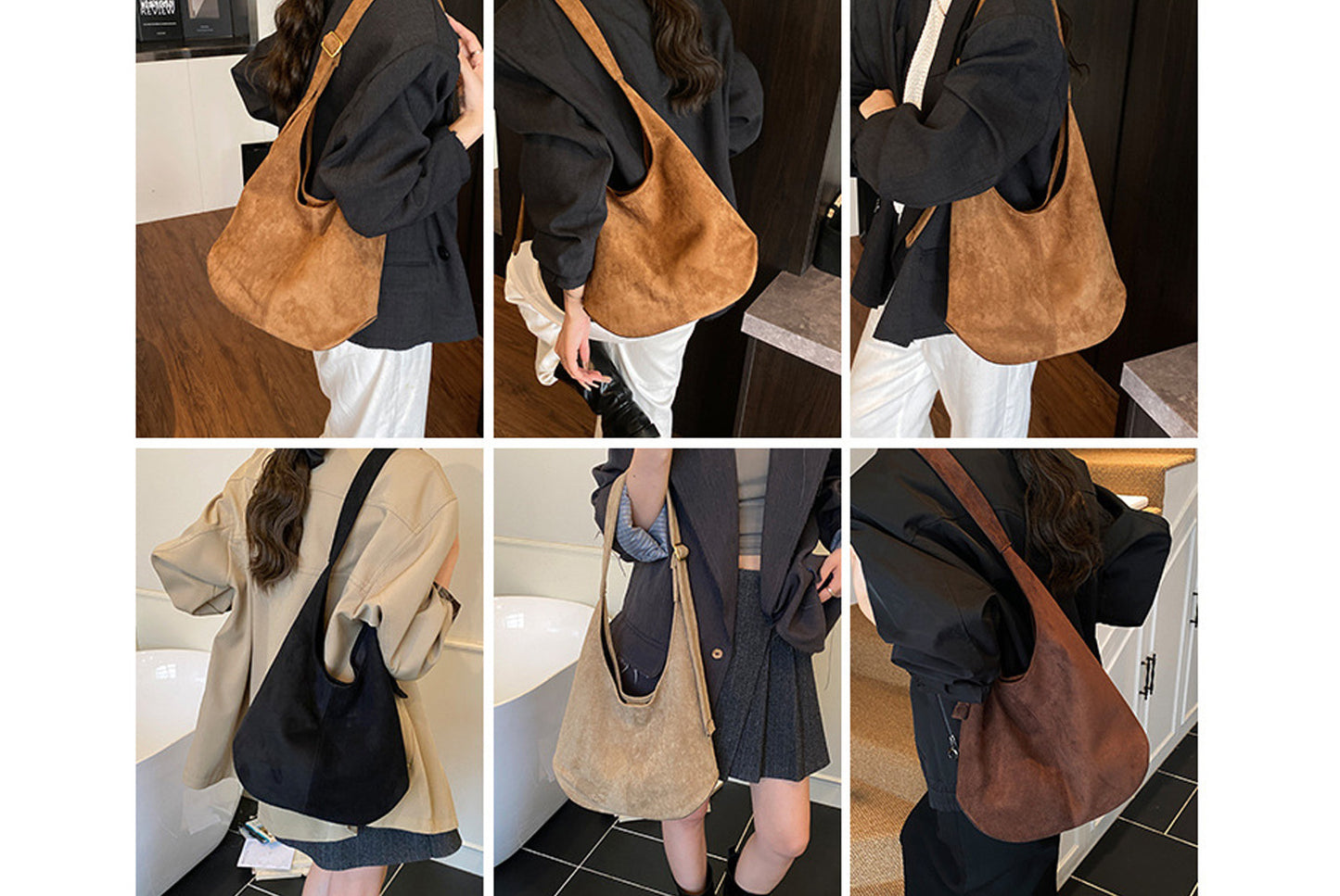 Retro Suede Bucket Bag
