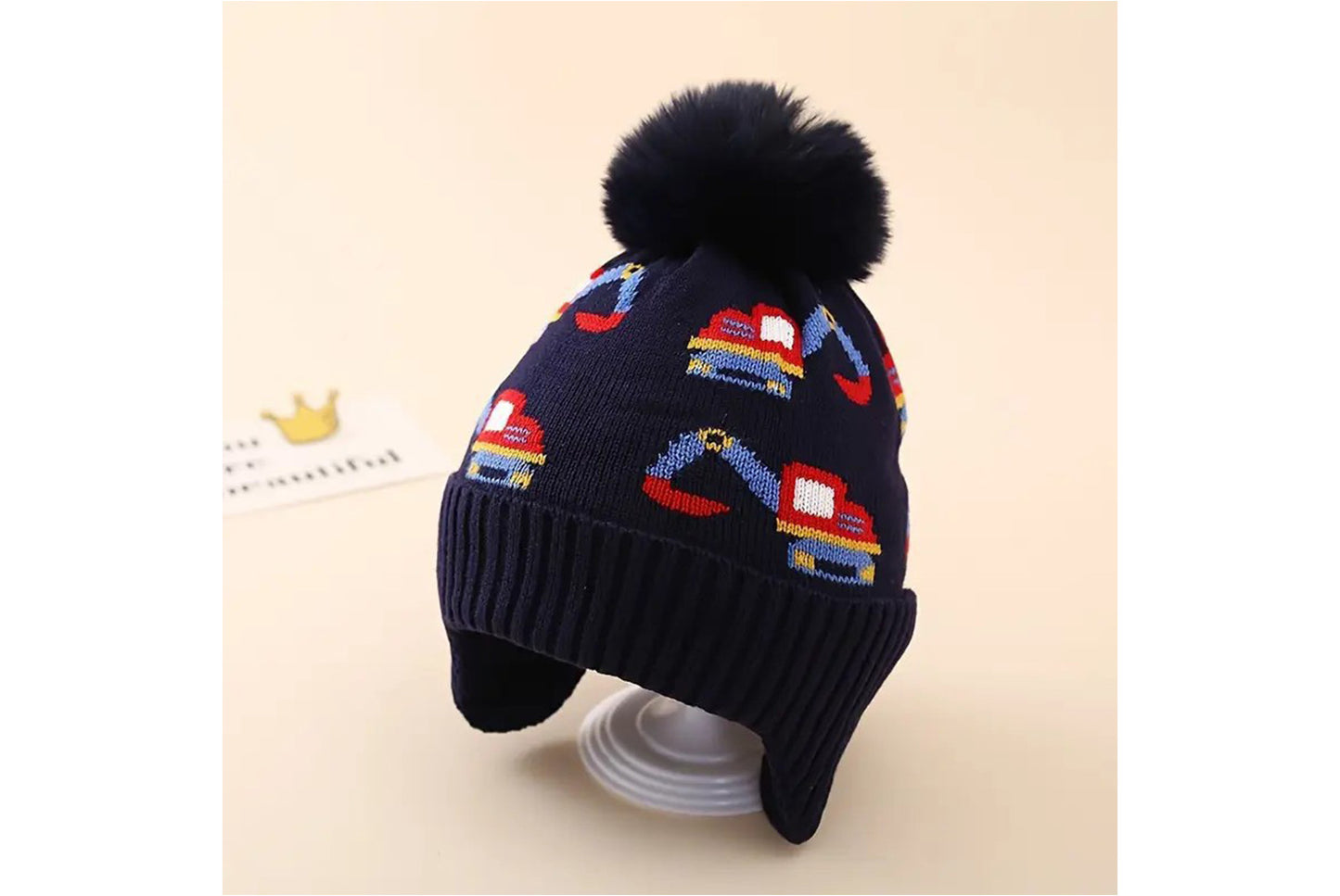 Children's Dinosaur Warm Scarf and Hat Set (Fleece-lined Knit)