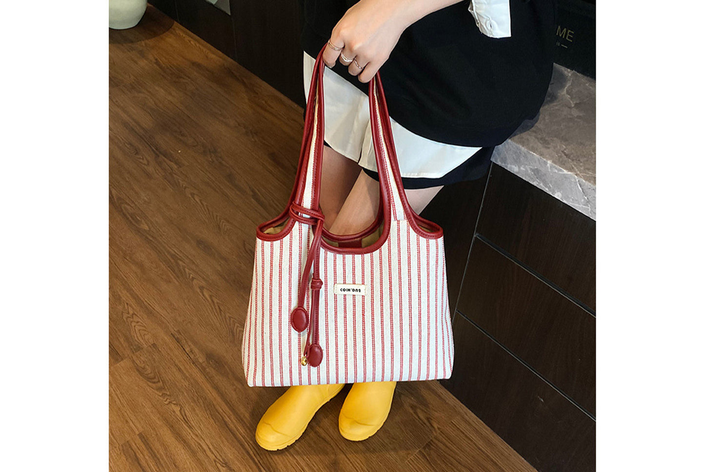 Striped Minimalist Handbag/Shoulder Bag