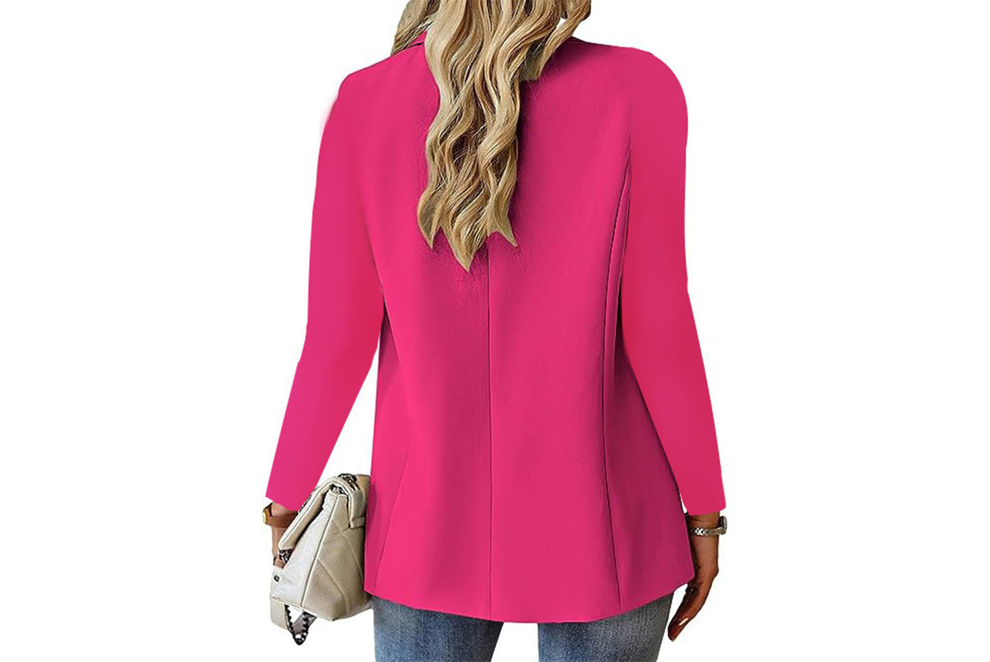 **Women's Long-Sleeved Solid Color Cardigan Blazer**
