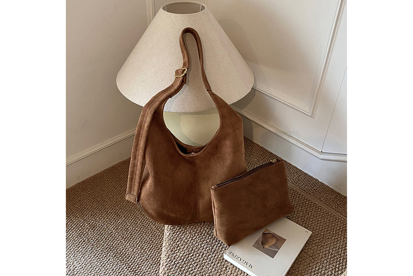 Retro Suede Bucket Bag