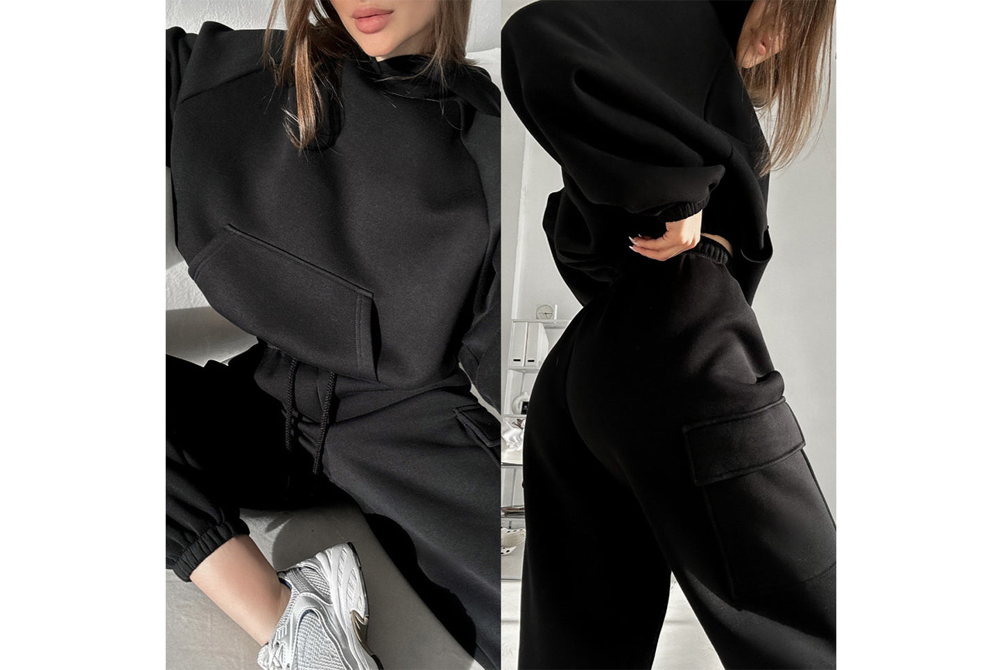 Women's New Fashionable Sporty Casual Hoodie Set