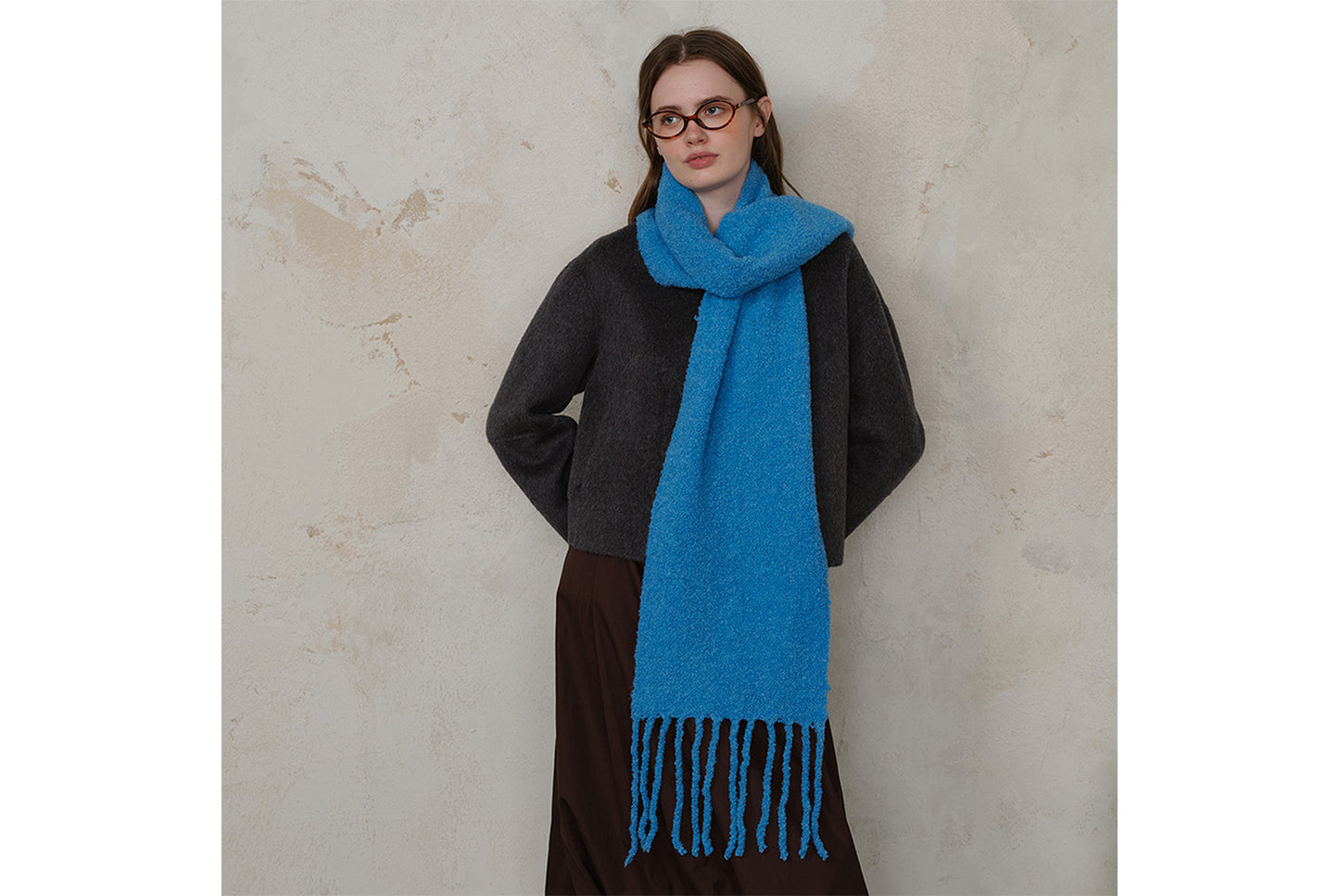 80% Wool Tassel Scarf