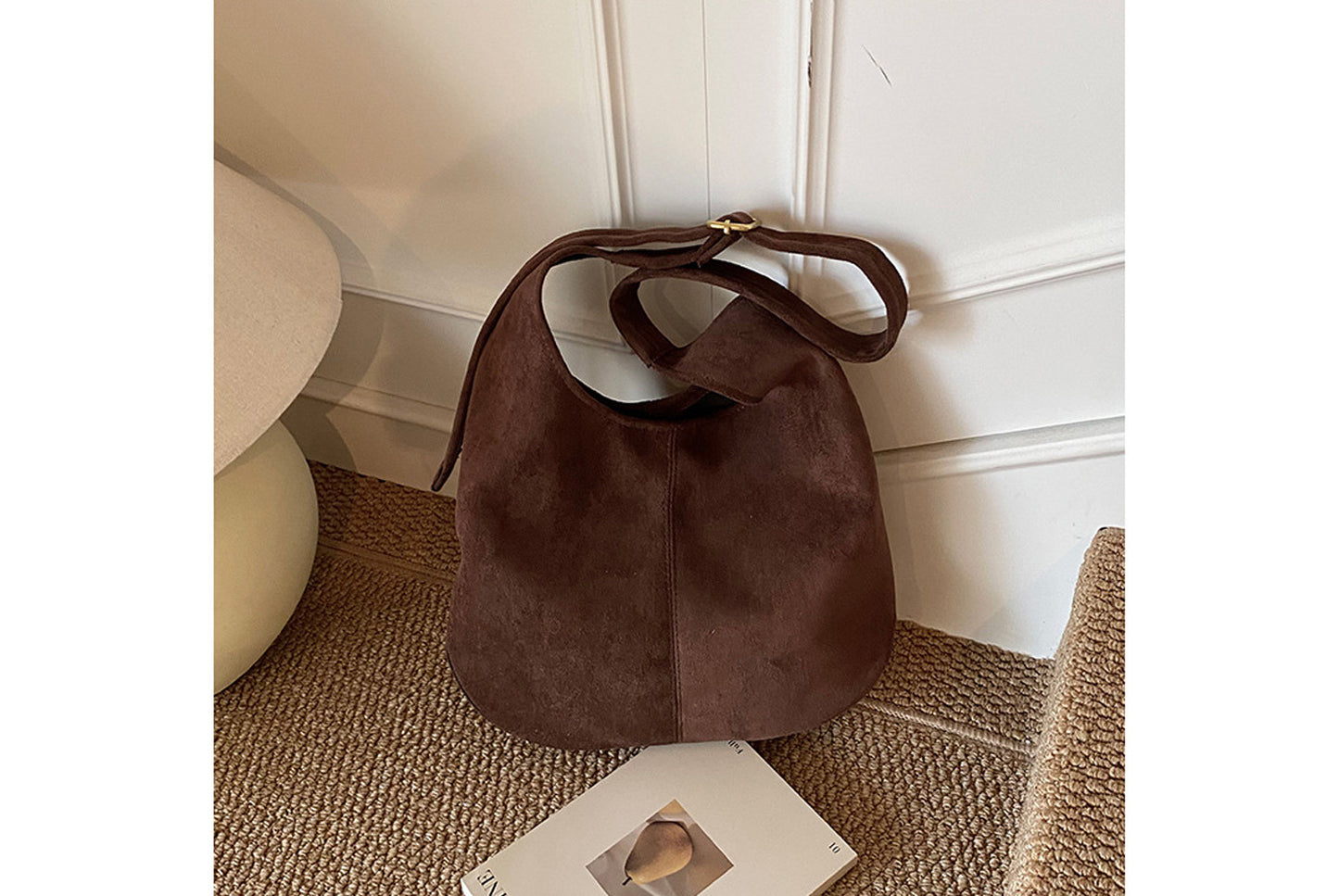 Retro Suede Bucket Bag