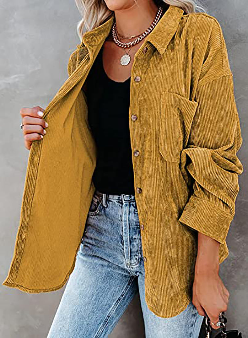 British Style Striped Shirt Jacket