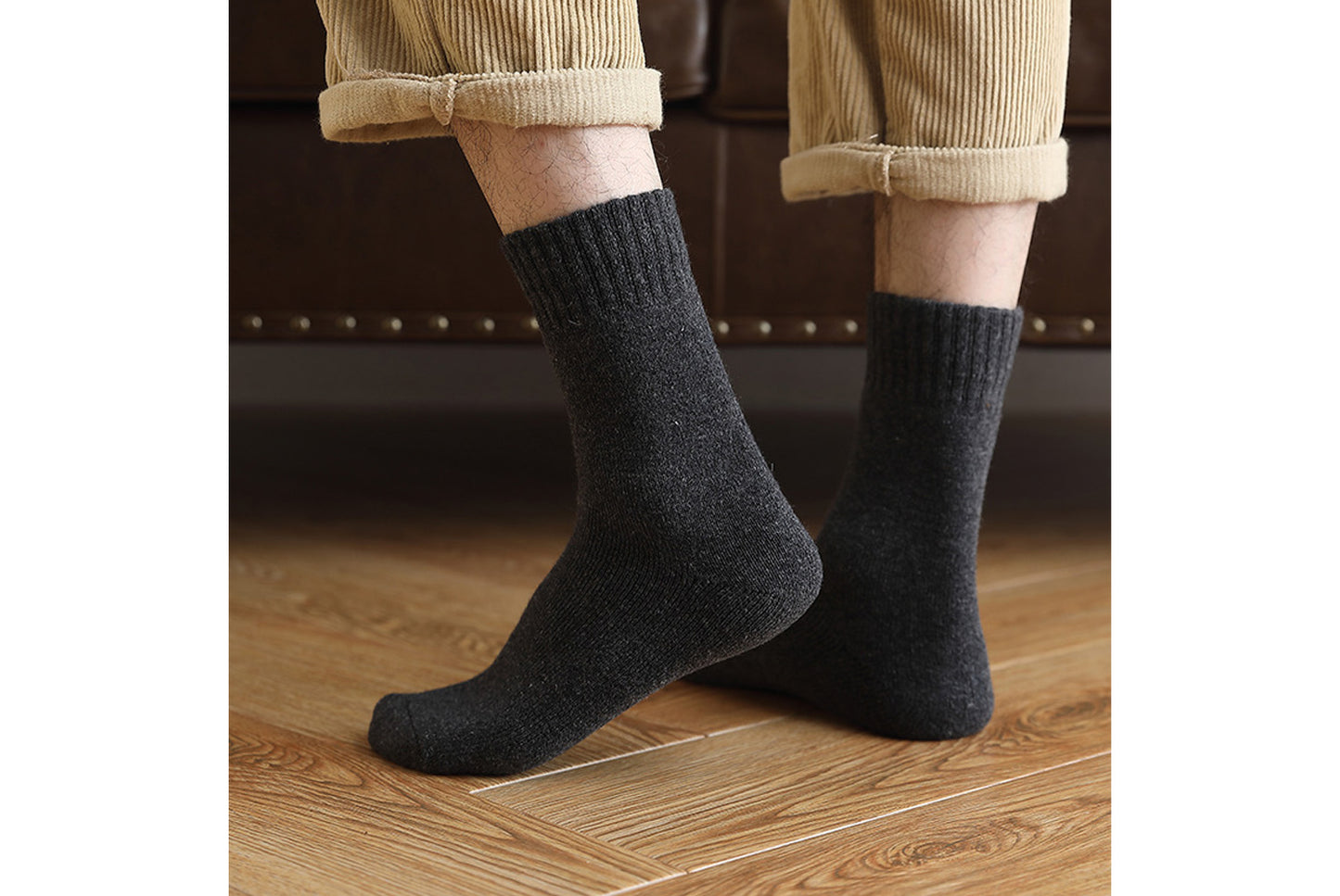 Thickened Fleece-Lined Warm and Heat-Generating Cotton Socks | 5-Pair Pack