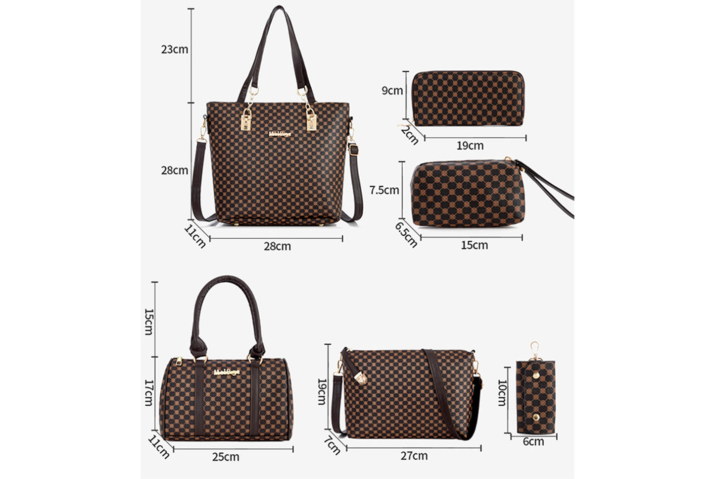 **Large Capacity Women's Handbag Set (6 Pieces)**