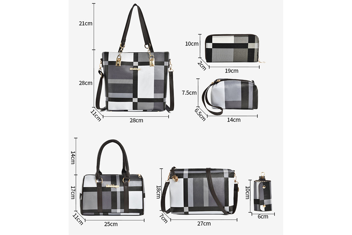 Six-Piece Crossbody/Shoulder Bag Set