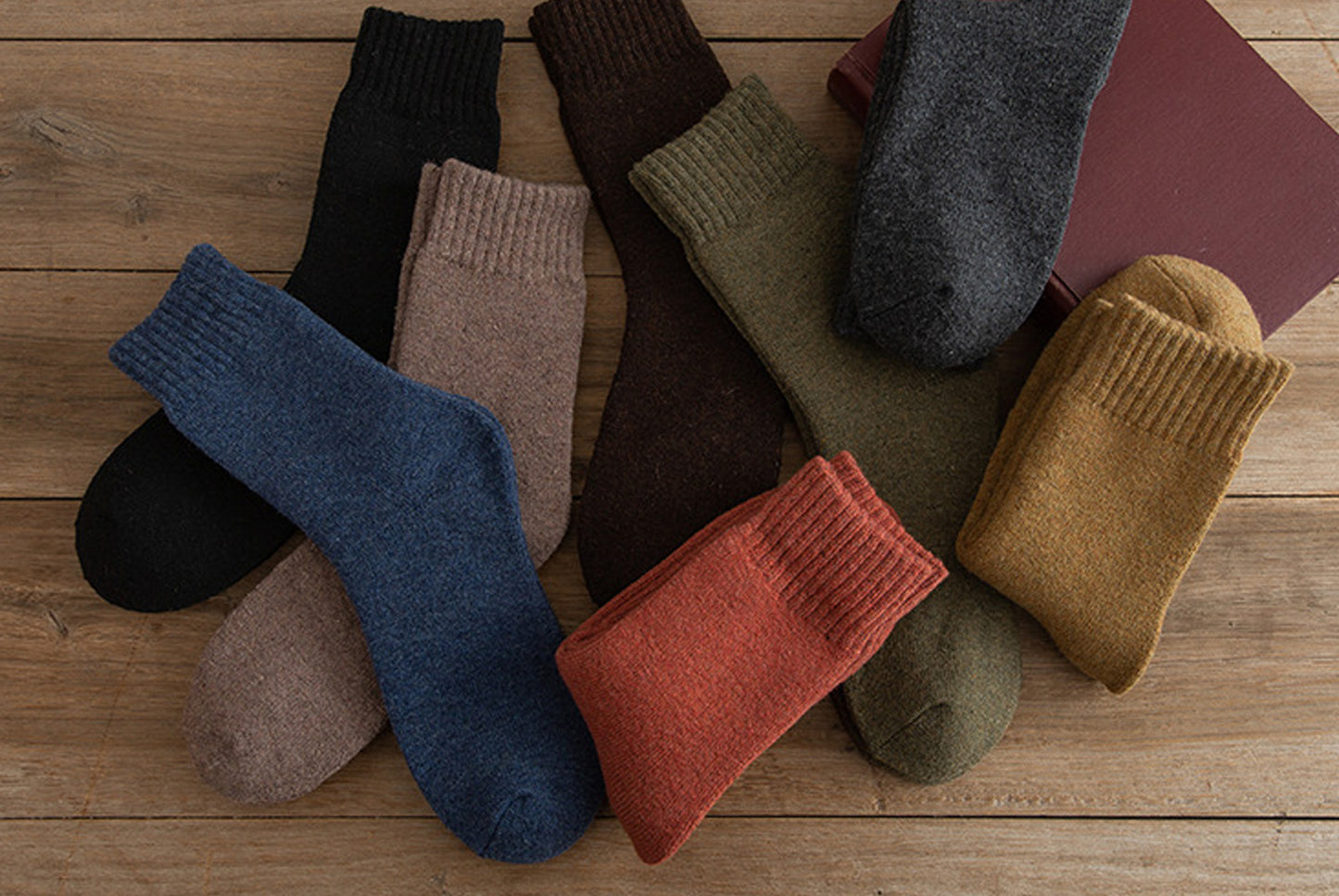Thickened Fleece-Lined Warm and Heat-Generating Cotton Socks | 5-Pair Pack