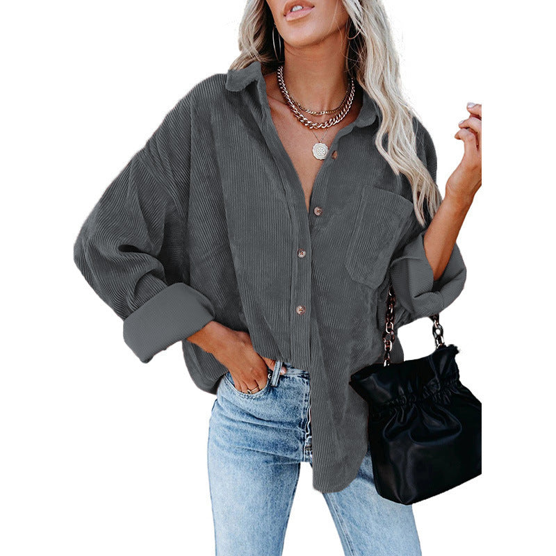 British Style Striped Shirt Jacket