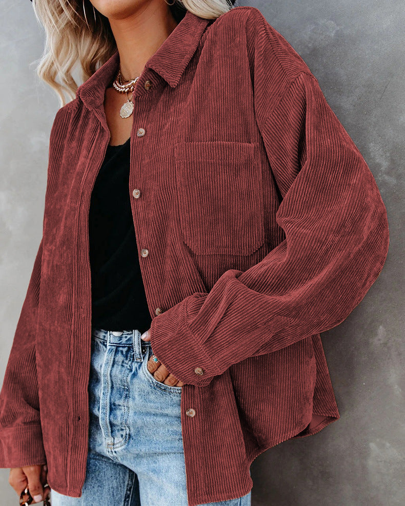 British Style Striped Shirt Jacket