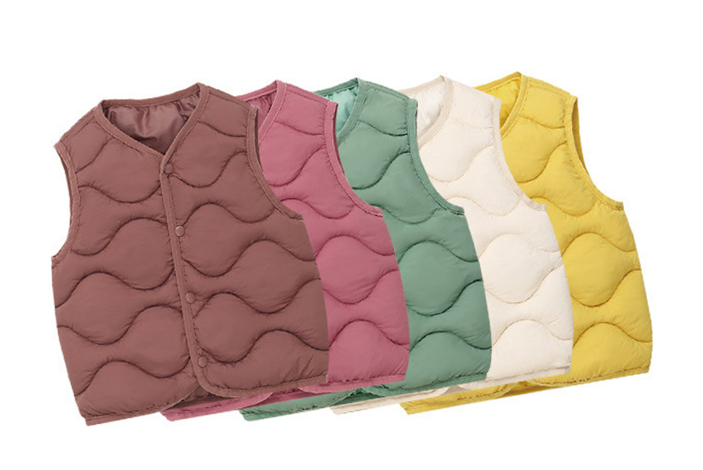 Children's Solid Color Wavy Vest