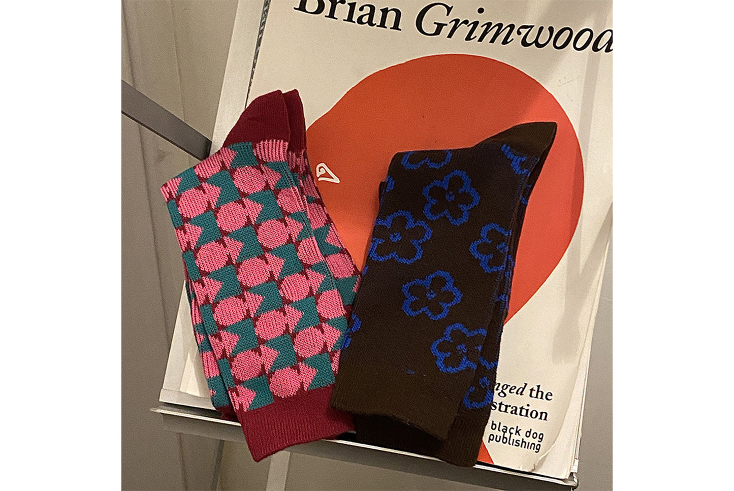 Houndstooth Floral Mid-Calf Socks (3-Pair)