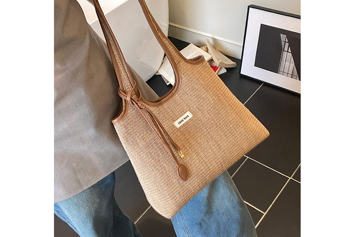 Striped Minimalist Handbag/Shoulder Bag