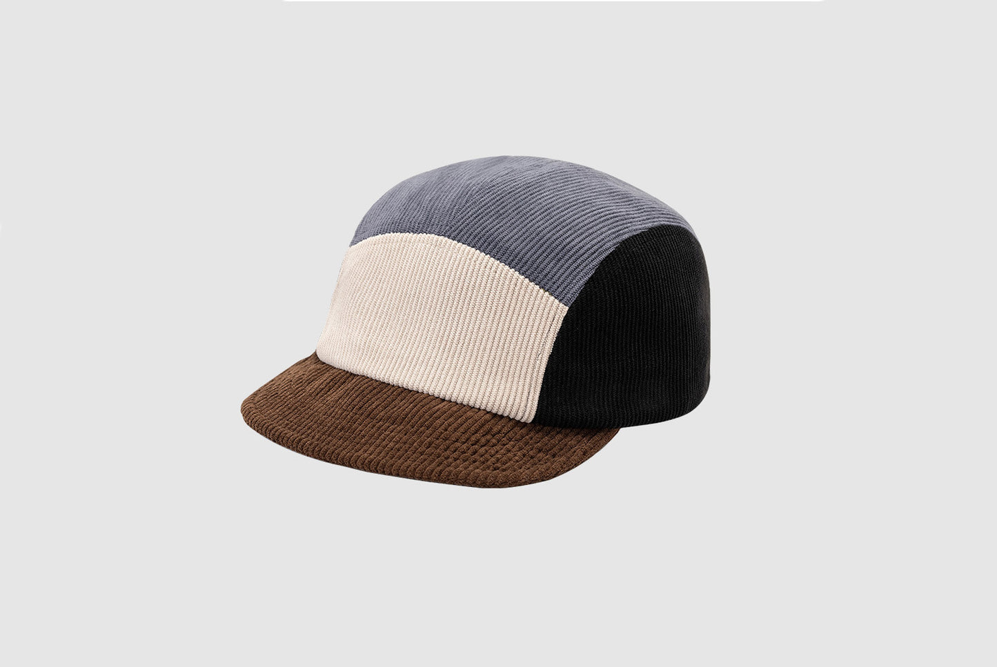 Corduroy Color-Blocked Five-Patch Cap, 2-Pack