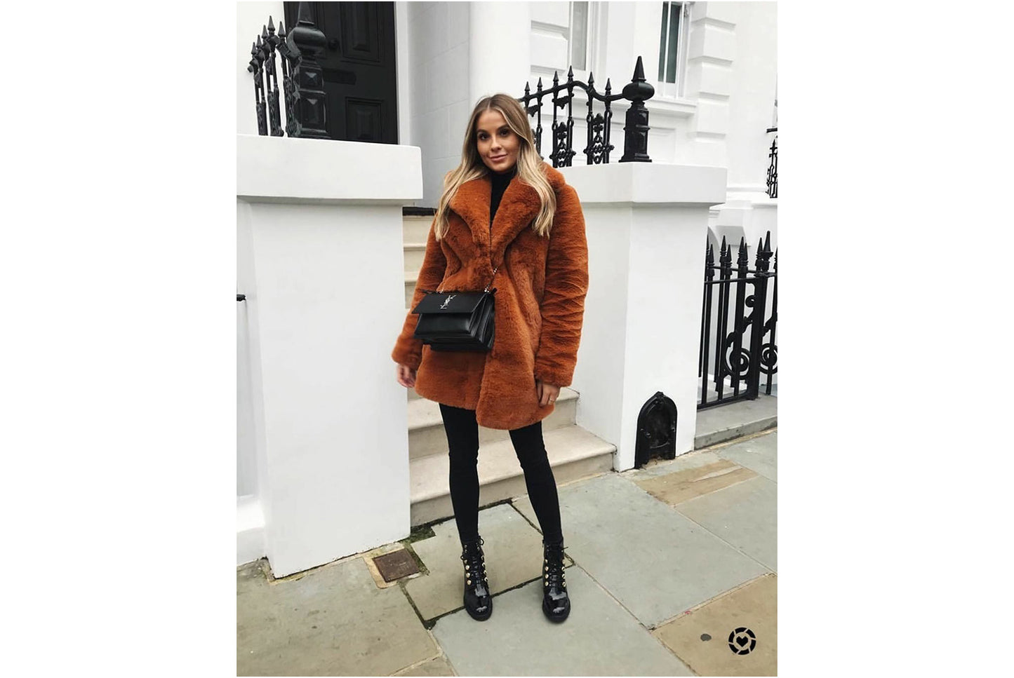 Long Fashionable Faux Fur Coat
