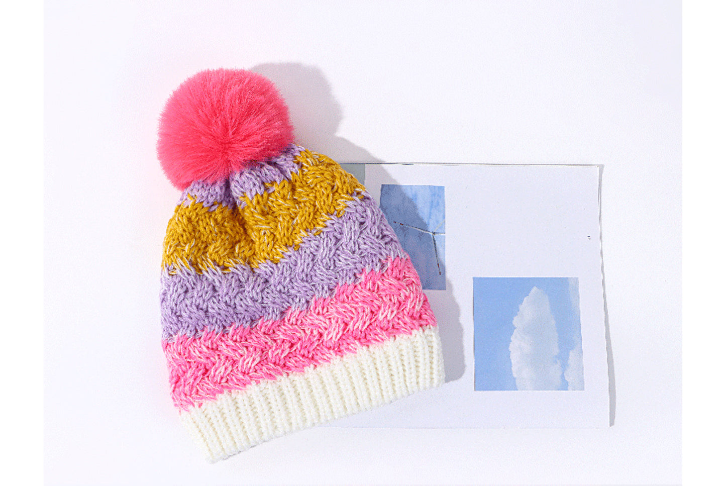 Children's Winter Rainbow Knitted Hat