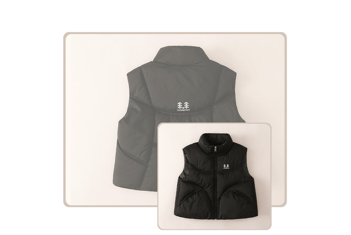 **Children's Thick Down Cotton Vest, Stand Collar, Windproof and Warm**