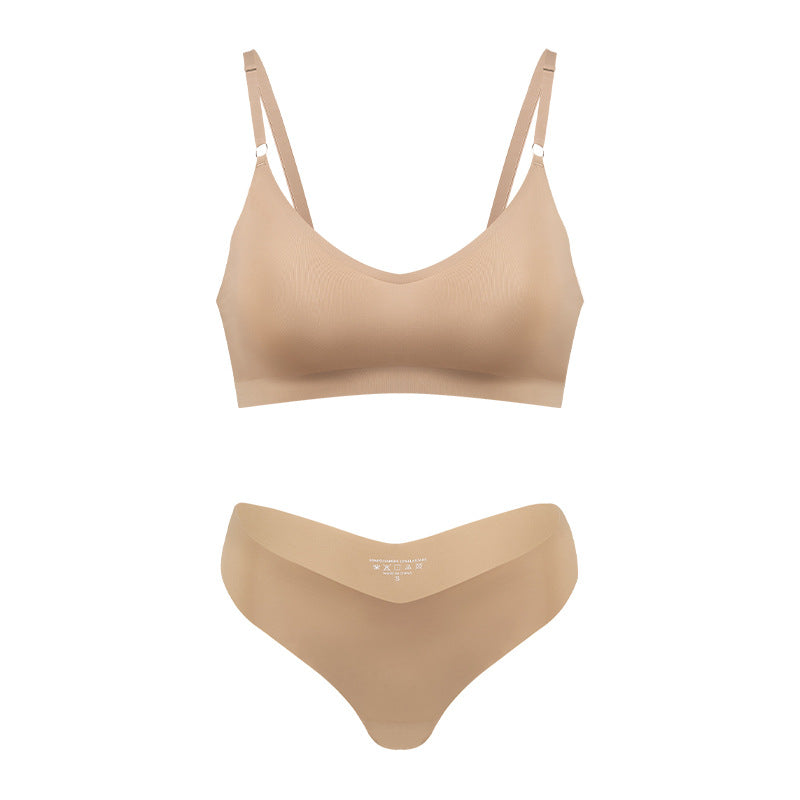 Large size wire-free bra set