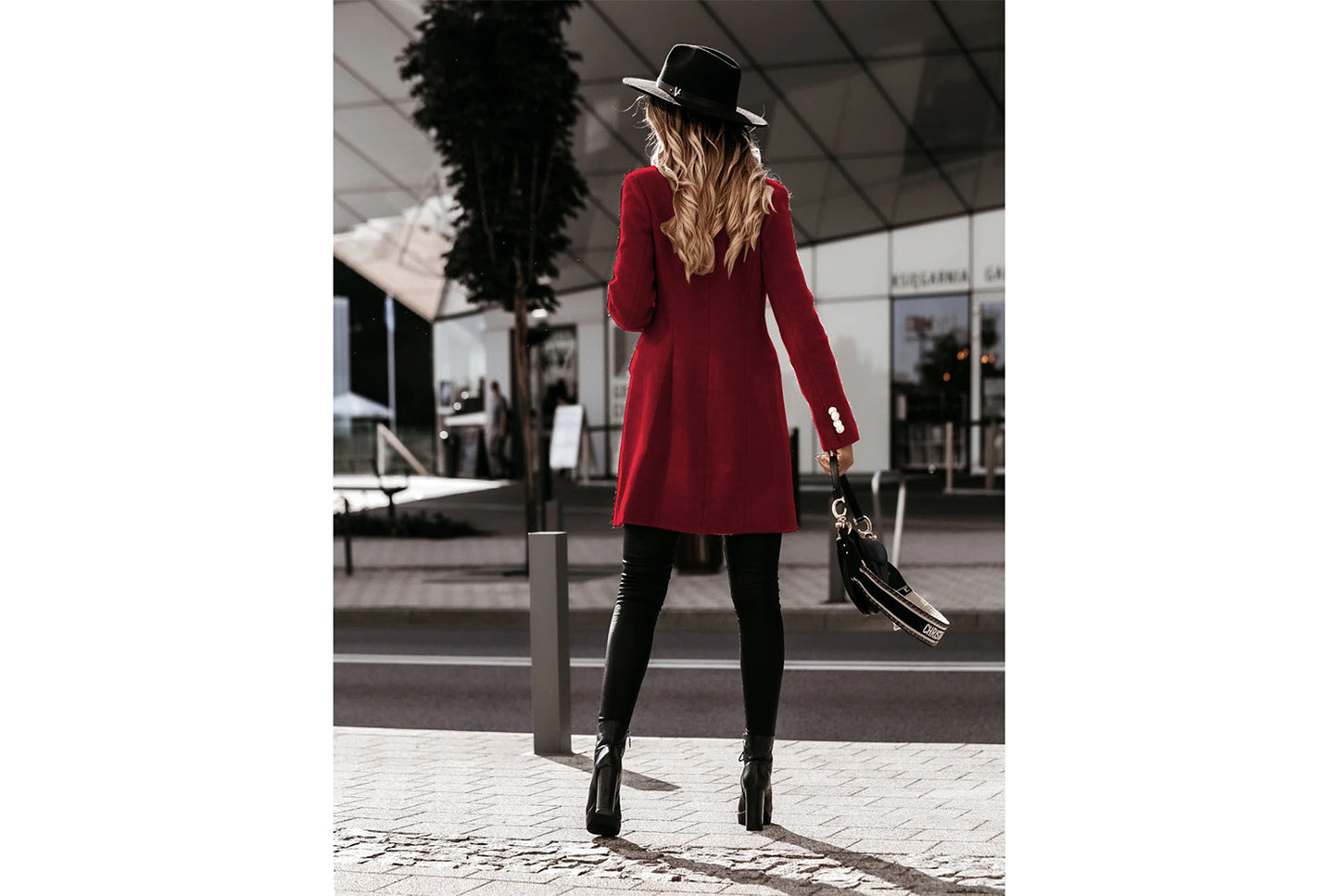 Double-Breasted Wool Coat with Suit Collar