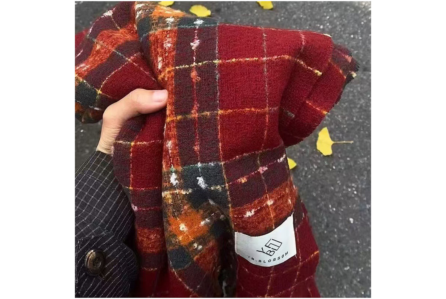 **Red Plaid Scarf for Women, Thick and Versatile Winter Style**