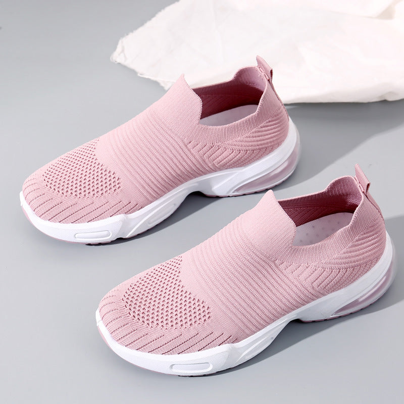 Women's Slip-on Casual Shoes with Flyknit Mesh Upper