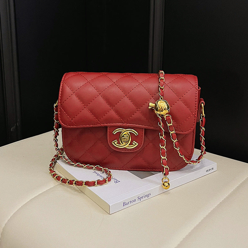 Quilted Chain Bag with Small Gold Balls